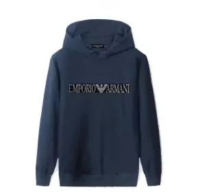 armani jeans basic hoodie sweat eagle blue